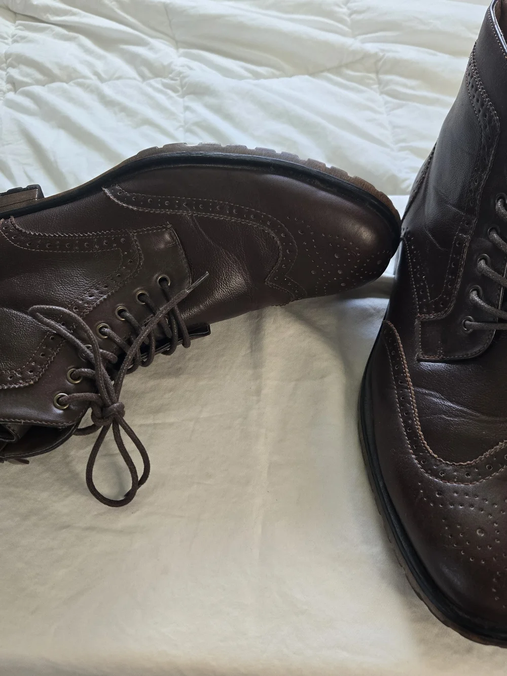 David Stone ankle boots wingtip brown size 12 EUC. 0803
